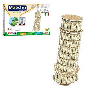 69-1734 ΠΑΖΛ 3D MAESTRO ΠΥΡΓΟΣ ΠΙΖΑΣ 21 ΤΕΜ 30x21cm χονδρική, Παιχνίδια χονδρική