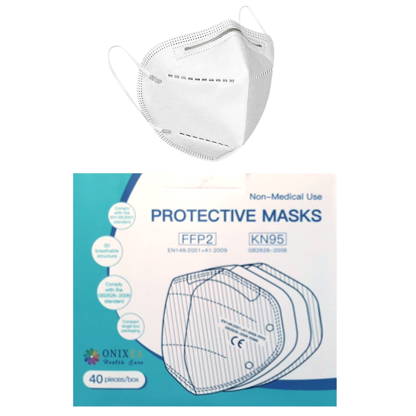 7-215 FACE MASKS FFP2 KN95 KYT=40PCS (VAT 6%) EN149:2001+A1:2009 GB2626-2006 χονδρική, Accessories χονδρική
