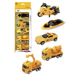 70-2036 DIE CAST PULL BACK ΣΕΤ 5 ΟΧΗΜΑΤΩΝ ΔΟΜΙΚΩΝ 10x34cm χονδρική, Παιχνίδια χονδρική
