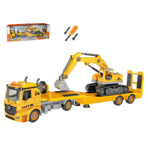 70-2162 Νταλίκα Friction με Εκσκαφέα diy 79τεμ με φως & ήχο 66x25x15cm χονδρική, Παιχνίδια χονδρική