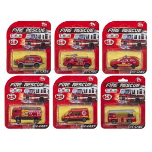 71-2754 Καρτέλα die Cast Πυροσβεστικό Όχημα 11x14cm χονδρική, Παιχνίδια χονδρική
