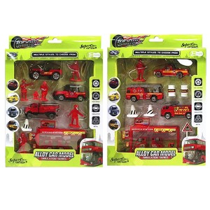 71-2948 ΣΕΤ ΜΕΤΑΛΛΙΚΑ ΟΧΗΜΑΤΑ ΠΥΡΟΣΒΕΣΤΙΚΗΣ FREE WHEELS 20x28cm χονδρική, Παιχνίδια χονδρική