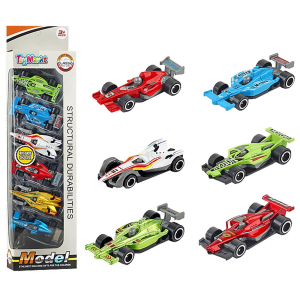 71-3461 Κουτί 6 Φόρμουλες 8cm Μεταλλικές Free Wheels 9x35x4cm χονδρική, Παιχνίδια χονδρική