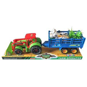 71-3483 Τρακτέρ Free Wheels με Ρυμούλκα & ζώα 42x14x11cm χονδρική, Παιχνίδια χονδρική