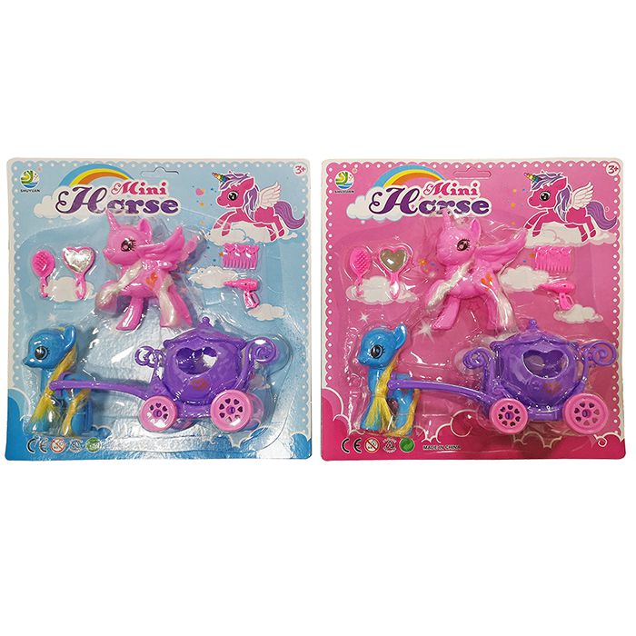 72-2030 ΣΕΤ 2 ΑΛΟΓΑΚΙΑ & ΑΜΑΞΑ ΣΕ ΚΑΡΤΕΛΑ 25x24cm χονδρική, Παιχνίδια χονδρική