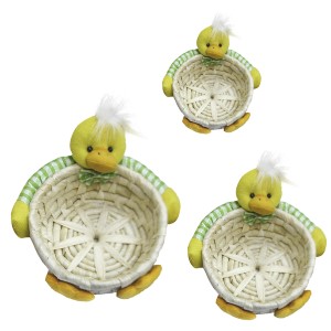73-1276 ΚΑΛΑΘΙΑ ΠΟΥΛΑΚΙ ΛΟΥΤΡΙΝΟ ΣΕΤ=3ΤΕΜ Φ=18xY:16cm/φ15xΥ:14cm/φ10xΥ:12cm χονδρική, Πασχαλινά χονδρική
