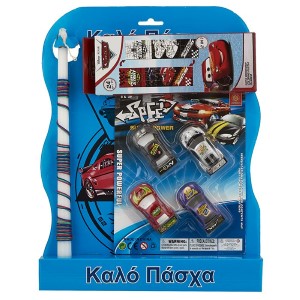 73-1807 ΛΑΜΠΑΔΑ ΣΕΤ ΑΥΤΟΚΙΝΗΤΑ & ΠΑΖΛ CARS 45x33cm χονδρική, Πασχαλινά χονδρική