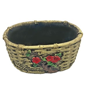 73-1883 ΚΑΛΑΘΙ ΚΕΡΑΜΙΚΗ ΠΛΕΞΗ ΟΒΑΛ 20x12x9cm χονδρική, Πασχαλινά χονδρική