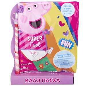 73-1936 ΛΑΜΠΑΔΑ ΤΥΧΕΡΗ ΣΑΚΟΥΛΑ PEPPA PIG 45x33cm χονδρική, Πασχαλινά χονδρική