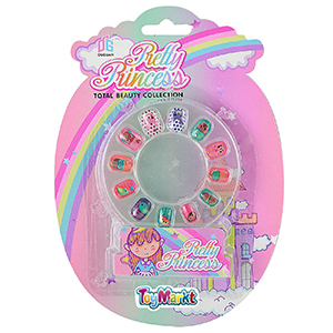 77-1108 Καρτέλα Ψεύτικα Νύχια Στρογγυλό σετ Pretty Princess 14x20x2cm χονδρική, Παιχνίδια χονδρική