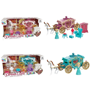 77-1179 Άμαξα Funny Dream Cariage + Έπιπλα 24x12x10cm χονδρική, Παιχνίδια χονδρική