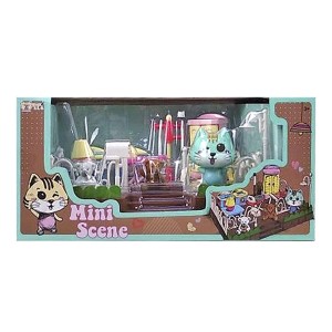 77-963 ΕΠΙΠΛΑ ΓΑΤΑ ΣΕ ΚΟΥΤΙ mini scene 27x12x16cm χονδρική, Παιχνίδια χονδρική