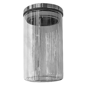 80-1917 ΒΑΖΟ ΓΥΑΛΙΝΟ BOROSILICATE  ΜΕ ΙΝΟΧ ΚΑΠΑΚΙ ΑΣΦΑΛΕΙΑΣ 16x10cm  900ml χονδρική, Είδη Σπιτιού χονδρική