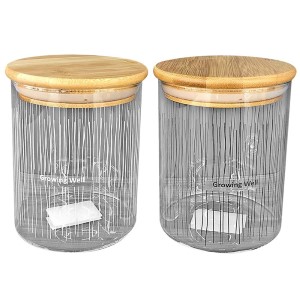 80-1946 ΒΑΖΟ Borosilicate ΜΕ ΚΑΠΑΚΙ ΑΣΦΑΛΕΙΑΣ ΞΥΛΙΝΟ ΣΧΕΔΙΟ ΖΩΑΚΙΑ 750ml   12,5x10,5cm χονδρική, Είδη Σπιτιού χονδρική