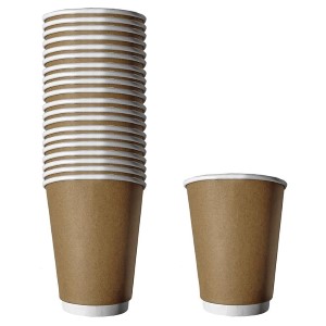 80-1981 ΠΟΤΗΡΙΑ ΧΑΡΤΙΝΑ DOUBLE WALL KRAFT  25ΤΕΜ 11x9cm  415ml χονδρική, Είδη Σπιτιού χονδρική