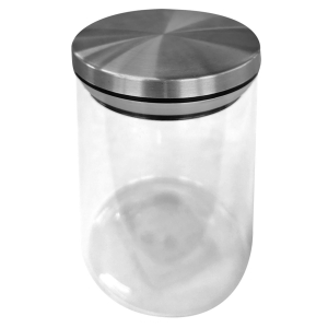 80-1982 Βάζο Borosilicate με Καπάκι Inox 12x8cm χονδρική, Είδη Σπιτιού χονδρική