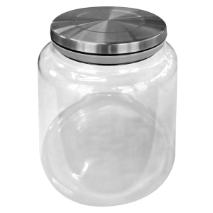 80-1983 Βάζο Borosilicate με Καπάκι Inox 11,5x9,5cm χονδρική, Είδη Σπιτιού χονδρική