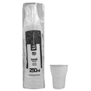 80-31 Ποτήρια Πλαστικά Λευκά πακ=50τεμ 250mL χονδρική, Είδη Σπιτιού χονδρική