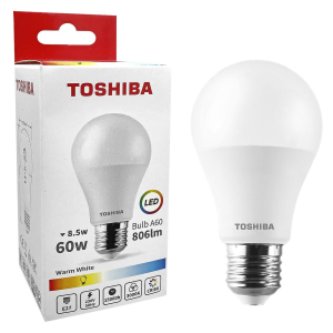 88-441 Λάμπα led Toshiba για Ντουί e27 Θερμό Λευκό 230v n_ std a60 8,5w 3000k, Γωνία Δέσμης 180 Μοίρες  χονδρική, Είδη Σπιτιού χονδρική