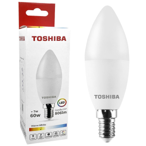 88-449 Λάμπα led Toshiba Κερί για Ντουί e14 Θερμό Λευκό 230v N_std c37 e14 7w 3000k  χονδρική, Είδη Σπιτιού χονδρική
