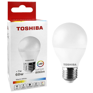88-452 Λάμπα led Toshiba για Ντουί e27 Θερμό Λευκό 230v N_std g45 e27 7w 3000k Γωνία Δέσμης 180 Μοίρες  χονδρική, Είδη Σπιτιού χονδρική