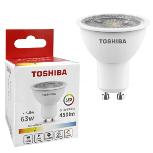 88-453 Λάμπα led Toshiba Σποτ για Ντουί Gu10 Θερμό Λευκό 230v 450lm N_std 5,5w 3000k Γωνία Δέσμης 180 Μοίρες  χονδρική, Είδη Σπιτιού χονδρική