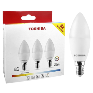 88-455 Λάμπες led Toshiba Κερί σετ=3 τεμ N_3pack c37 e14 4,7w 3000k  χονδρική, Είδη Σπιτιού χονδρική