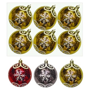 93-1121 ΜΠΑΛΑ ΛΕΥΚΟ GLITTER  ΠΑΚ=6ΤΕΜ 8cm χονδρική, Χριστουγεννιάτικα χονδρική
