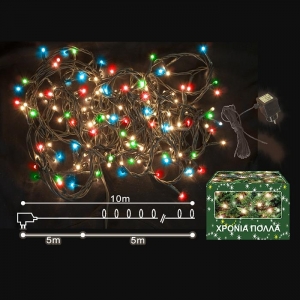 93-1201 100 LED ΧΡΩΜ. ΕΞΩΤΕΡΙΚΑ ΣΤΑΘΕΡΑ L.V.  χονδρική, Χριστουγεννιάτικα χονδρική