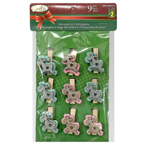 93-1557 Μανταλάκια Xmas Ελάφι 9τεμ 4cm χονδρική, Χριστουγεννιάτικα χονδρική