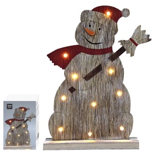 93-1723 ΧΙΟΝΑΝΘΡΩΠΟΣ ΞΥΛΙΝΟΣ 10LED 25x17x5cm χονδρική, Χριστουγεννιάτικα χονδρική