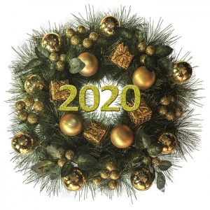 93-2309 ΣΤΕΦΑΝΙ ΧΡΟΝΟΛΟΓΙΑ ΜΕ ΧΡΥΣΑ ΔΩΡΑ Φ40cm χονδρική, Χριστουγεννιάτικα χονδρική