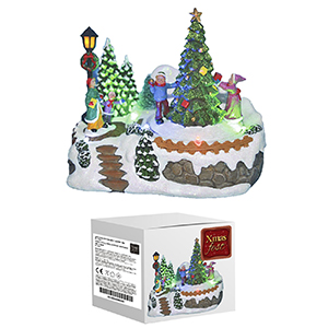 93-2366 ΧΩΡΙΟ XMAS ΜΕ ΕΛΑΤΑ 18cm χονδρική, Χριστουγεννιάτικα χονδρική