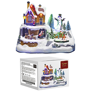 93-2369 ΧΩΡΙΟ XMAS "ΧΙΟΝΑΝΘΡΩΠΟΣ & ΕΛΚΥΘΡΟ" 23cm χονδρική, Χριστουγεννιάτικα χονδρική