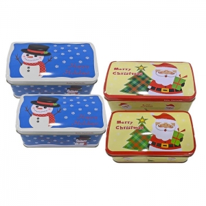 93-2413 ΚΟΥΤΙΑ  ΜΕΤΑΛΛΙΚΑ  XMAS ΣΕΤ=2ΤΕΜ 15x10x8cm & 12,5x8x6cm χονδρική, Χριστουγεννιάτικα χονδρική