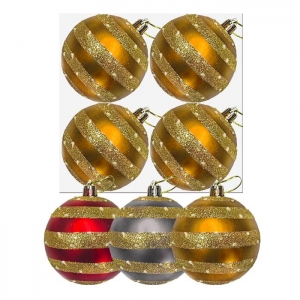 93-2452 ΜΠΑΛΑ ΜΑΤ GLITTER ΠΑΚ=4ΤΕΜ Φ10 10cm χονδρική, Χριστουγεννιάτικα χονδρική