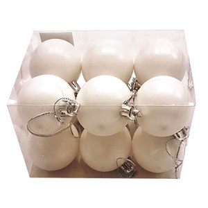 93-2453 ΜΠΑΛΑ ΛΕΥΚΟ  ΠΑΚ=12ΤΕΜ Φ4 4cm χονδρική, Χριστουγεννιάτικα χονδρική