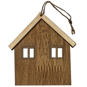 93-2482 ΚΡΕΜΑΣΤΟ ΣΠΙΤΑΚΙ ΞΥΛΙΝΟ 11x10cm χονδρική, Χριστουγεννιάτικα χονδρική