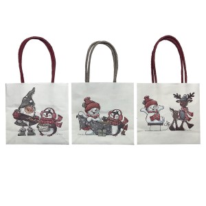 93-2593 ΤΣΑΝΤΑ ΔΩΡΟΥ XMAS ΜΙΚΡΗ 10x10x5cm χονδρική, Χριστουγεννιάτικα χονδρική