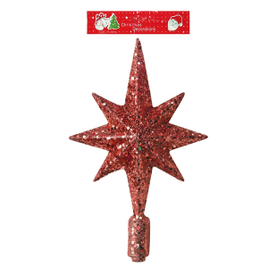 93-27 Κορυφή Πεφταστέρι Glitter 25cm χονδρική, Χριστουγεννιάτικα χονδρική