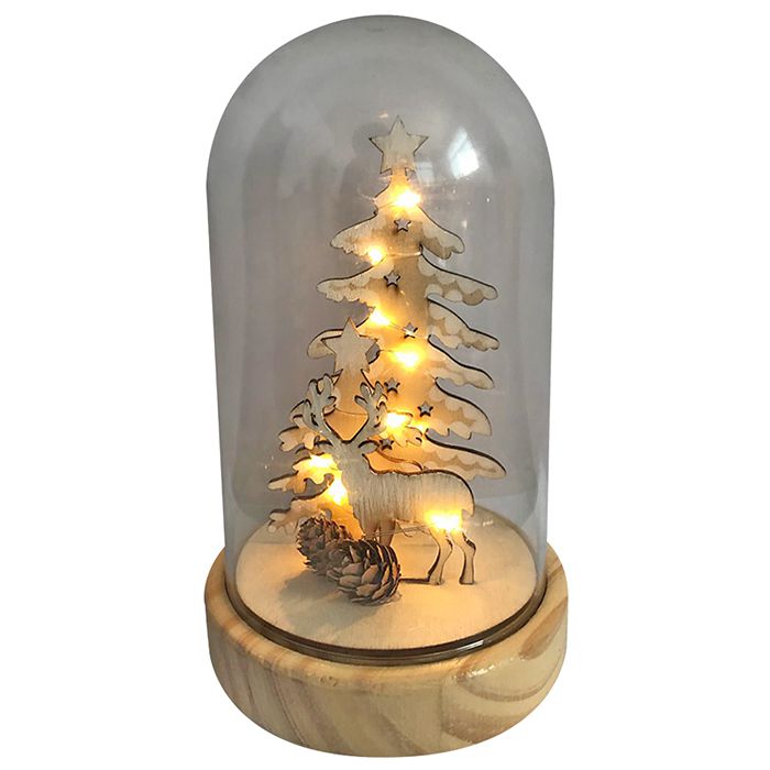 93-2747 ΓΥΑΛΑ ΔΙΑΚΟΣΜΗΤΙΚΗ ΜΕ ΔΕΝΤΡΟ 10LED 19χ Φ11,5cm χονδρική, Χριστουγεννιάτικα χονδρική