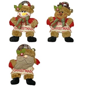 93-2791 ΦΙΓΟΥΡΑ XMAS ΜΕ ΠΙΝΑΚΙΔΑ 18x12cm χονδρική, Χριστουγεννιάτικα χονδρική