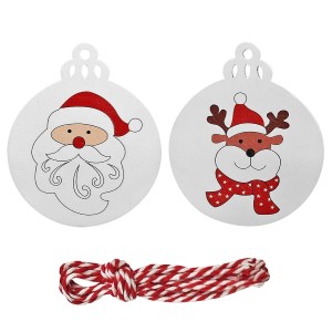 93-2928 ΜΠΑΛΑ ΞΥΛΙΝΗ ΛΕΥΚΗ XMAS 9x7,5cm χονδρική, Χριστουγεννιάτικα χονδρική
