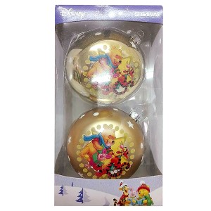 93-3071 ΜΠΑΛΕΣ WINNIE THE POOH ΧΡΥΣΕΣ ΠΑΚ=2 ΤΕΜ Φ10cm χονδρική, Χριστουγεννιάτικα χονδρική