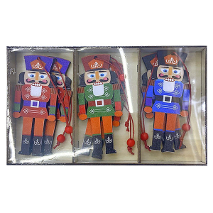 93-3142 Στολίδια Ξύλινοι Καρυοθραύστες 6τεμ σε Display Κουτί=18x10cm, Στολίδι= ~8,5x4cm χονδρική, Χριστουγεννιάτικα χονδρική