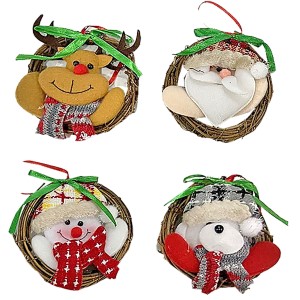 93-3175 ΣΤΕΦΑΝΑΚΙ XMAS ΠΛΕΧΤΟ ΜΕ ΦΙΓΟΥΡΑ Φ10cm χονδρική, Χριστουγεννιάτικα χονδρική