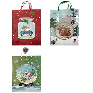 93-3258 ΤΣΑΝΤΑ ΔΩΡΟΥ XMAS 46x33x12cm χονδρική, Χριστουγεννιάτικα χονδρική