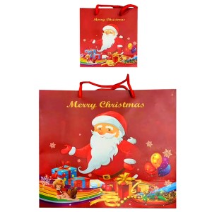 93-3260 ΤΣΑΝΤΑ ΔΩΡΟΥ XMAS ΑΓΙΟΣ ΒΑΣΙΛΗΣ 15,5x14,5x7cm χονδρική, Χριστουγεννιάτικα χονδρική