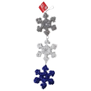 93-3288 ΧΙΟΝΟΝΙΦΑΔΕΣ 3ΤΕΜ ΓΙΡΛΑΝΤΑ TINSEL 52xΦ14cm χονδρική, Χριστουγεννιάτικα χονδρική