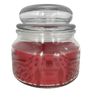 93-3318 Κερί Christmas Spice σε Βάζο με Καπάκι Μεσαίο 35h 226gr Net, 10x9,5cm χονδρική, Χριστουγεννιάτικα χονδρική